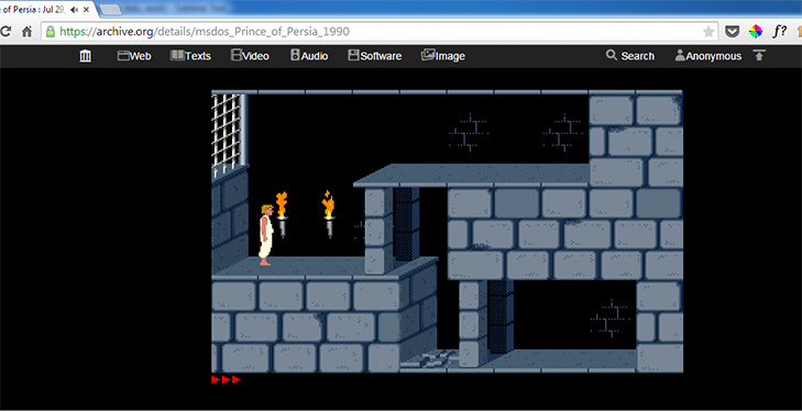 Playing 1990's Prince of Persia on Chrome